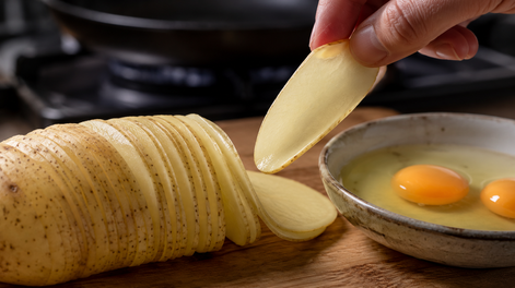 con 2 huevos y una papa: la receta facil para preparar una cena dorada y cremosa sin prender el horno
