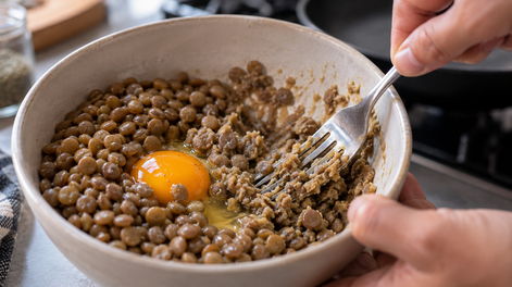 con 1 taza de lentejas y 1 huevo: la receta facil para preparar una cena crocante sin usar harina