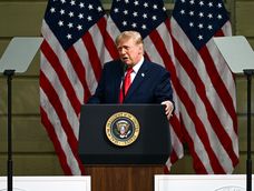 &nbsp;Donald Trump durante la ceremonia conmemorativa del 25 aniversario de los atentados terroristas del 11-S