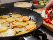 con papas, verduras y un poco de queso: la cena facil que se prepara completa en una sola sarten